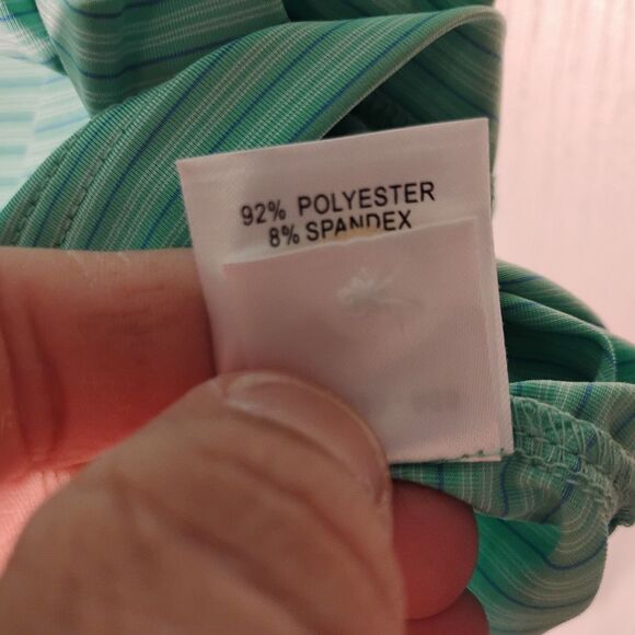 Masters Tech polo shirt mens M Medium green performance stretch UPF 30 golf - Picture 9 of 10